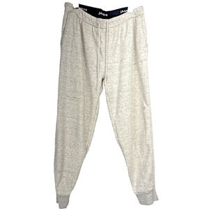Jamby's Chilluxe Jogger Mens Unisex Size L Heavyweight Fleece Pockets Ivory Gray